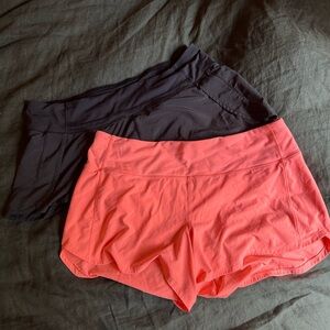 Lululemon speed up high rise 4” shorts! 2 pairs!!!